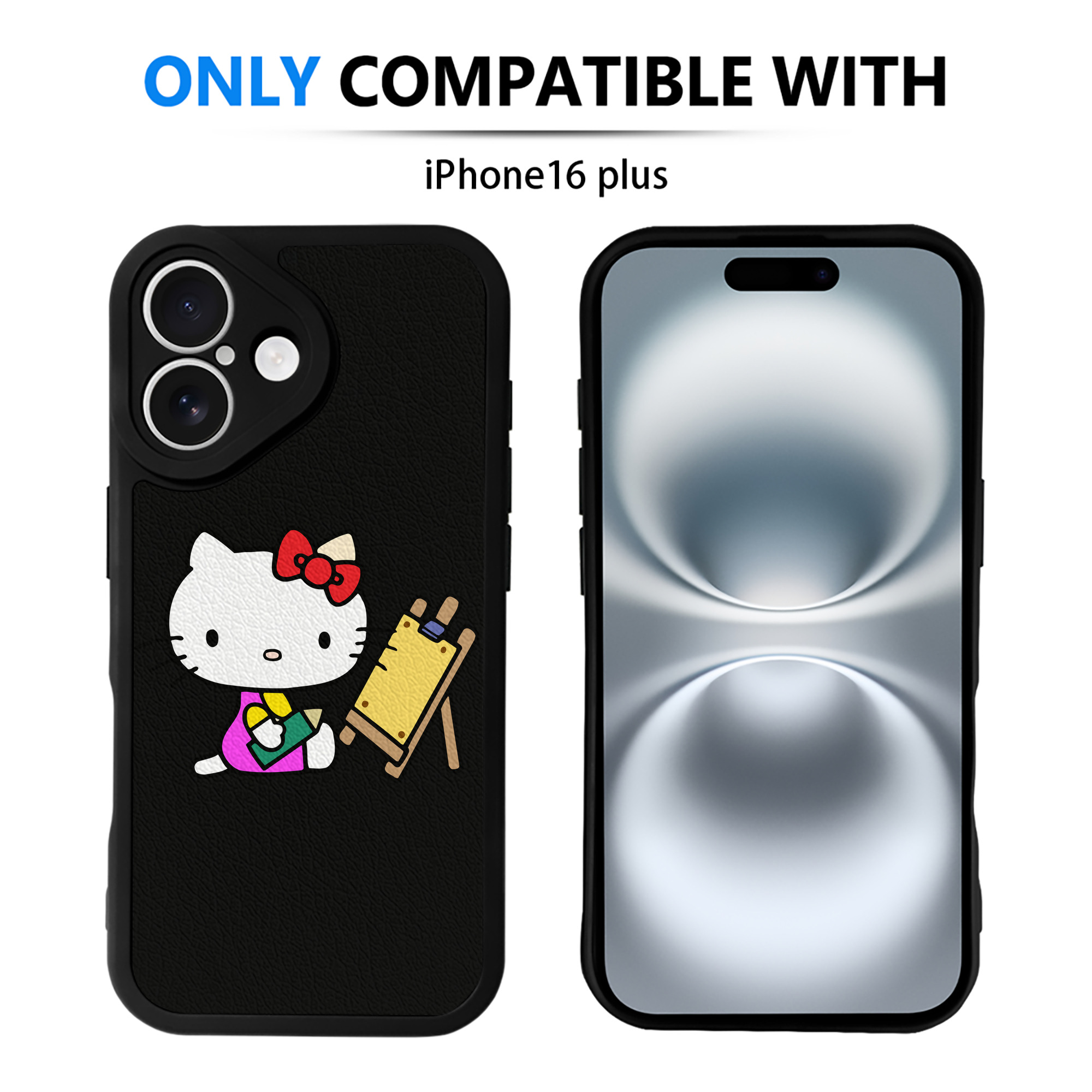（画像用） Hello Kitty ハローキティ 【iPhone 16シリーズ対応】シリコンスマホケース（レザー調） 材質：シリコン